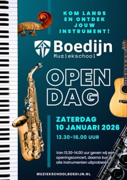 2026 Open Dag muziekschool Boedijn (flyer)